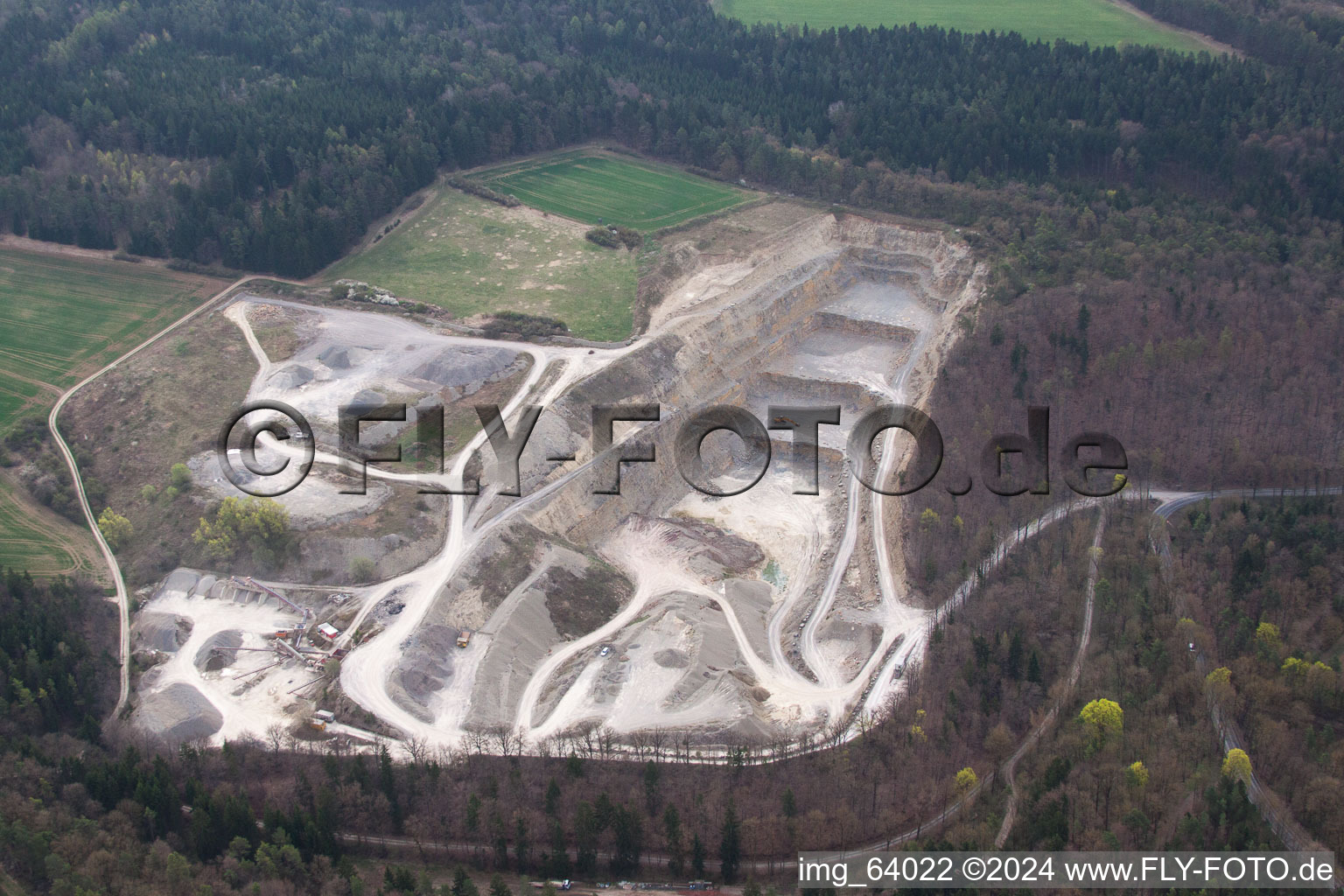 Quarry in Haina in the state Thuringia, Germany