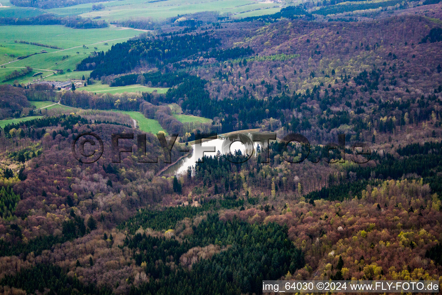 Roth II reservoir in Zeilfeld in the state Thuringia, Germany