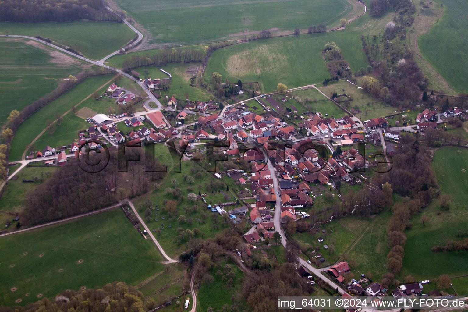 Roth in the state Thuringia, Germany from the plane