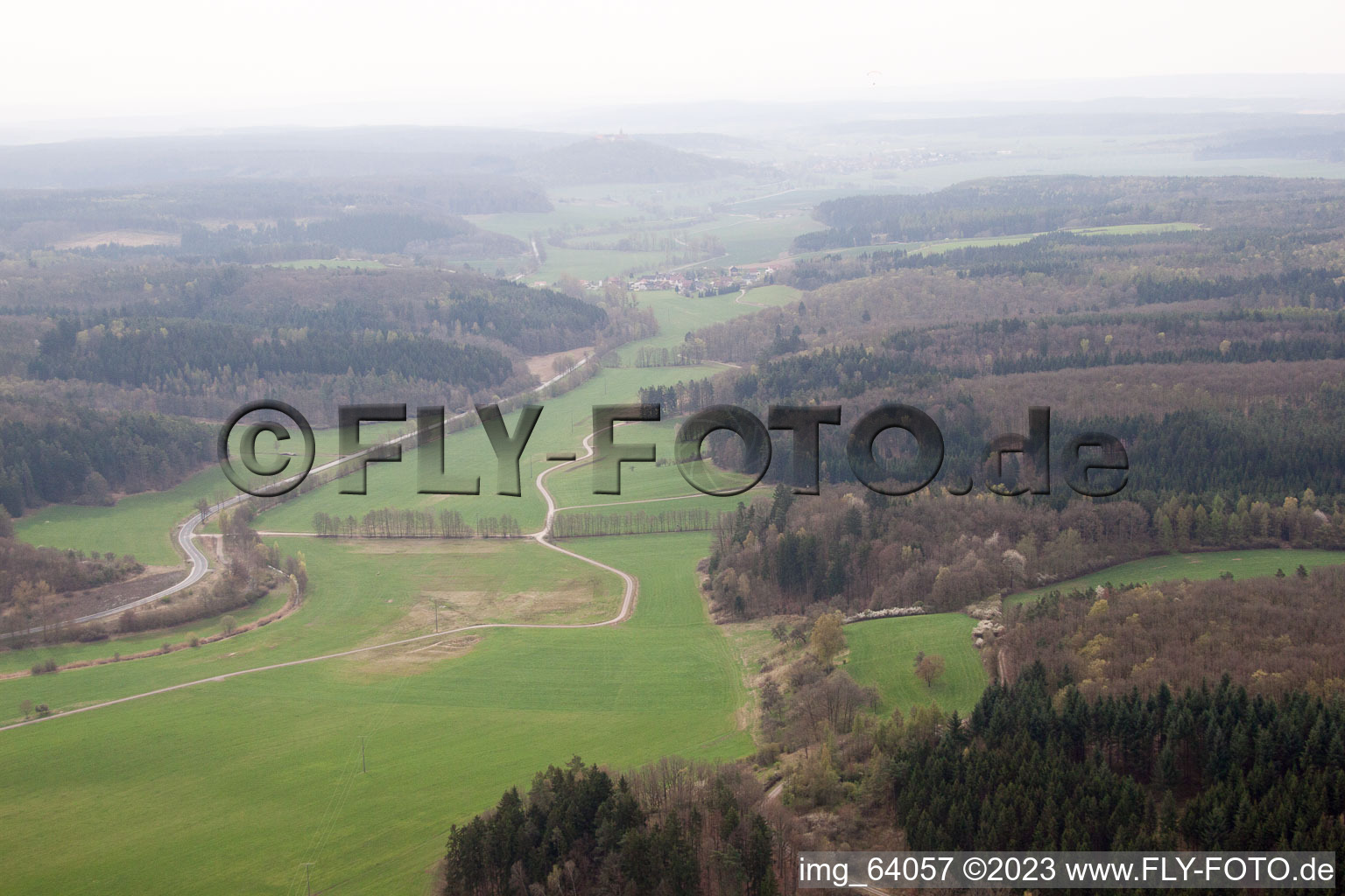 Aerial photograpy of Seidingstadt in the state Thuringia, Germany