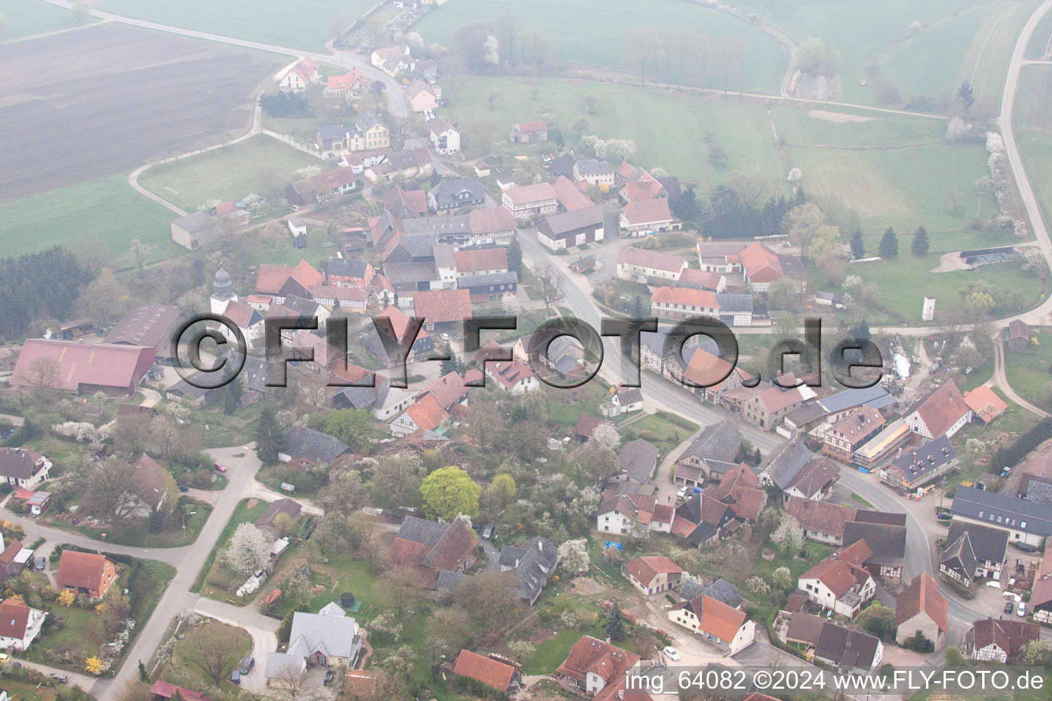 Oblique view of Itzgrund in the state Bavaria, Germany