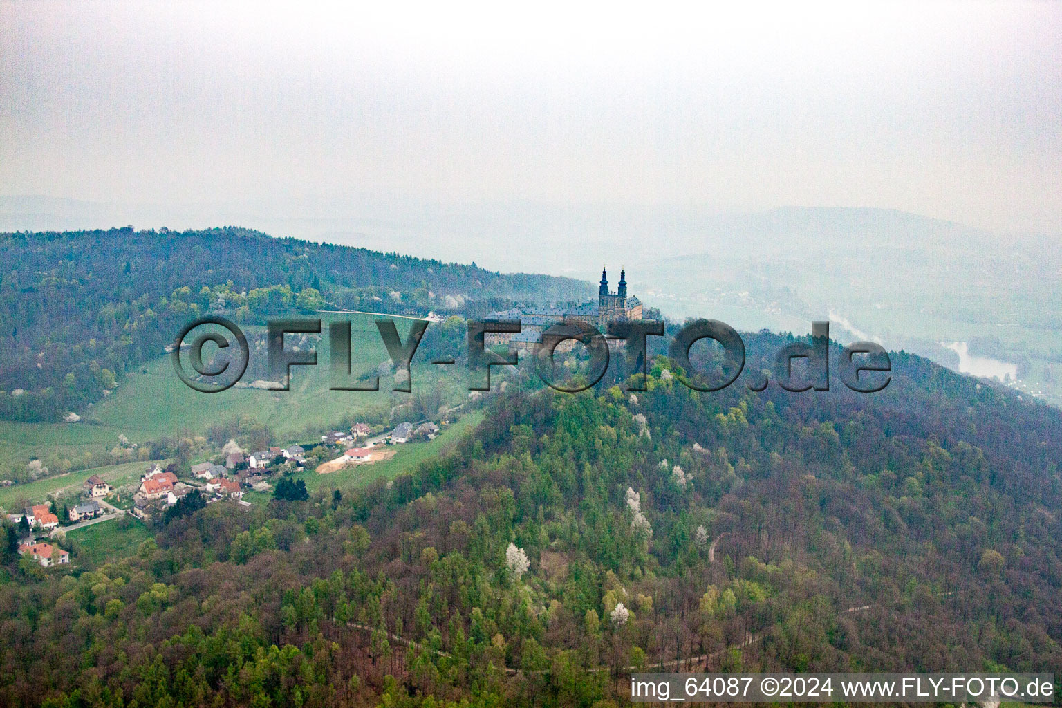 Aerial view of Bad Staffelstein in the state Bavaria, Germany