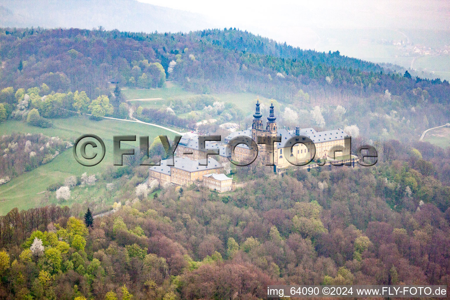 Oblique view of Bad Staffelstein in the state Bavaria, Germany