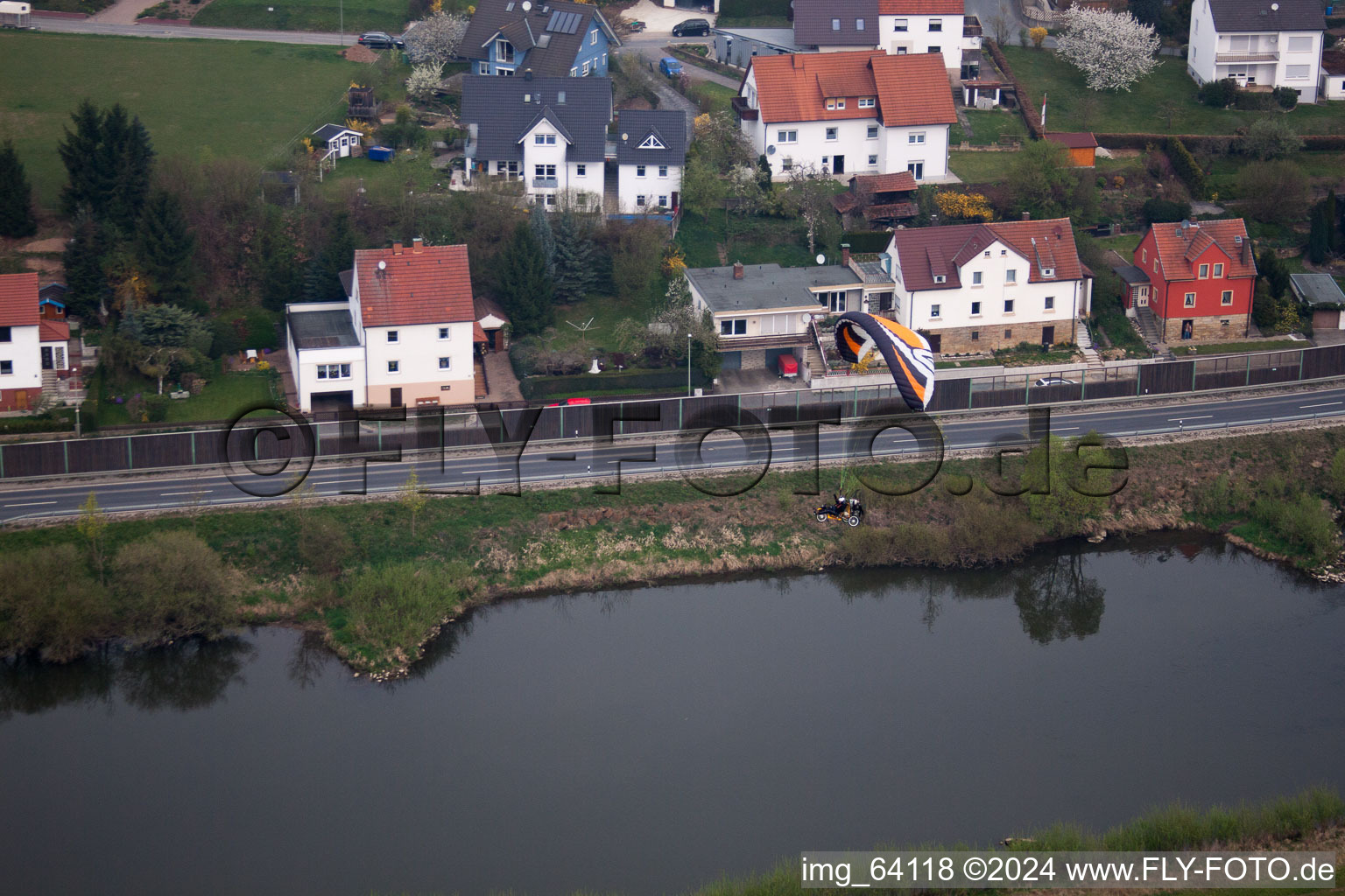 Aerial photograpy of Gliding site in Lichtenfels in the state Bavaria, Germany