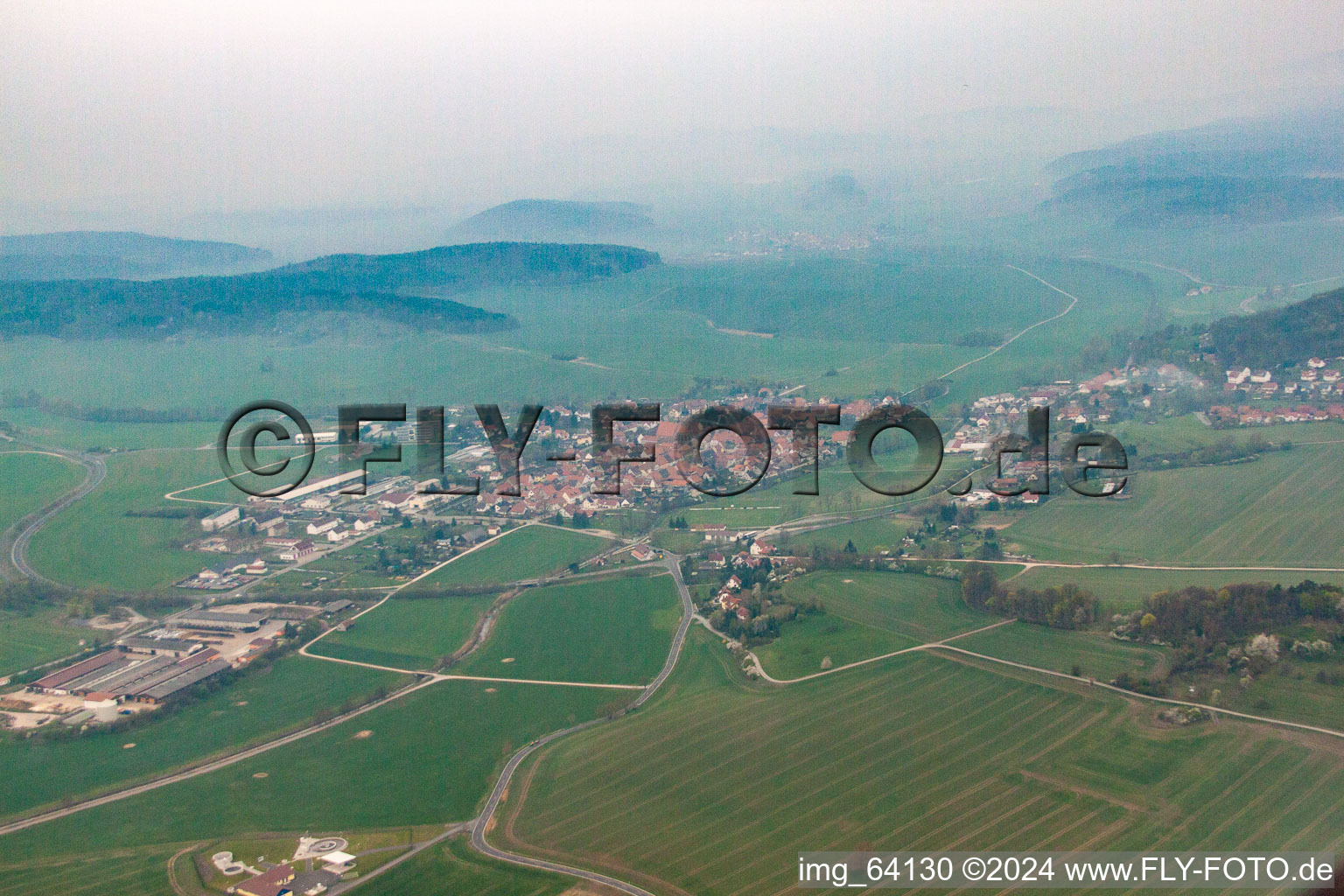 Aerial photograpy of Bad Colberg in Bad Colberg-Heldburg in the state Thuringia, Germany