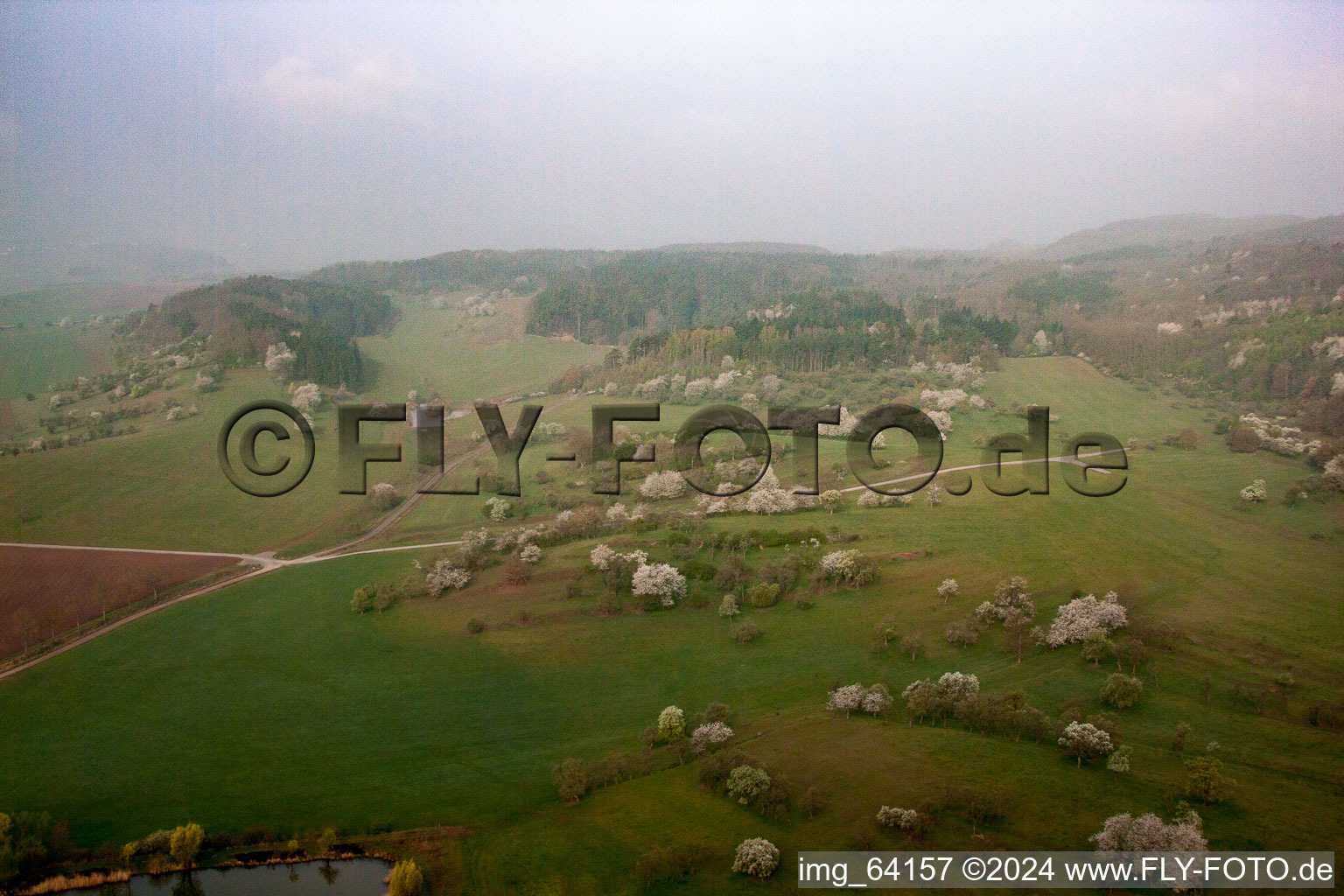 Aerial view of Sulzdorf an der Lederhecke in the state Bavaria, Germany