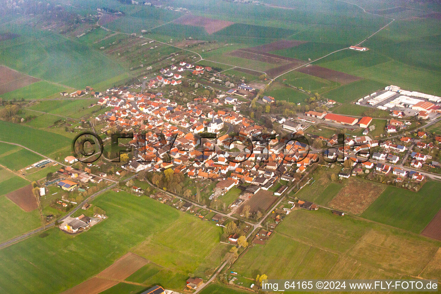 Sulzdorf an der Lederhecke in the state Bavaria, Germany from above