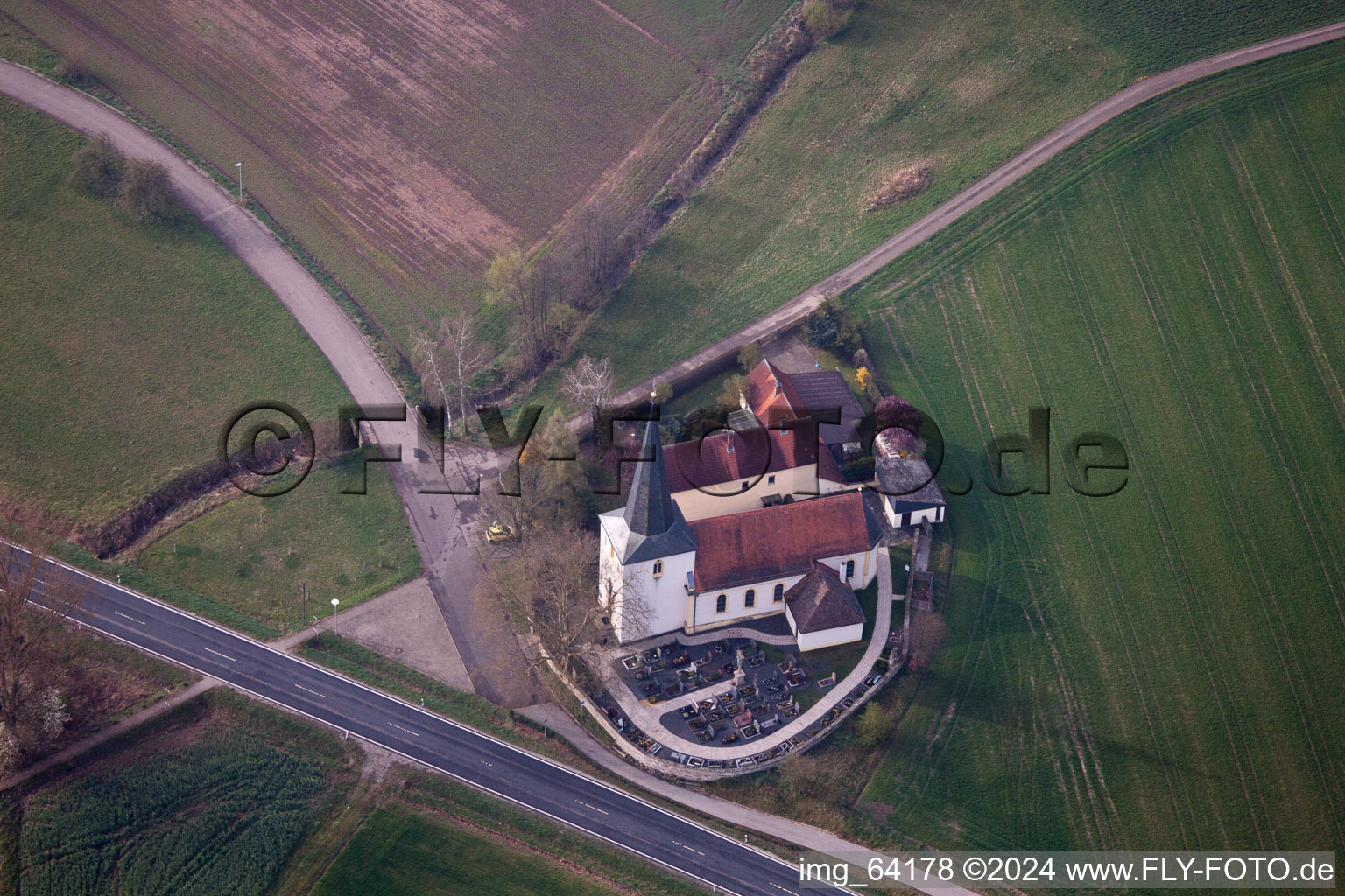 Sulzdorf an der Lederhecke in the state Bavaria, Germany from the plane