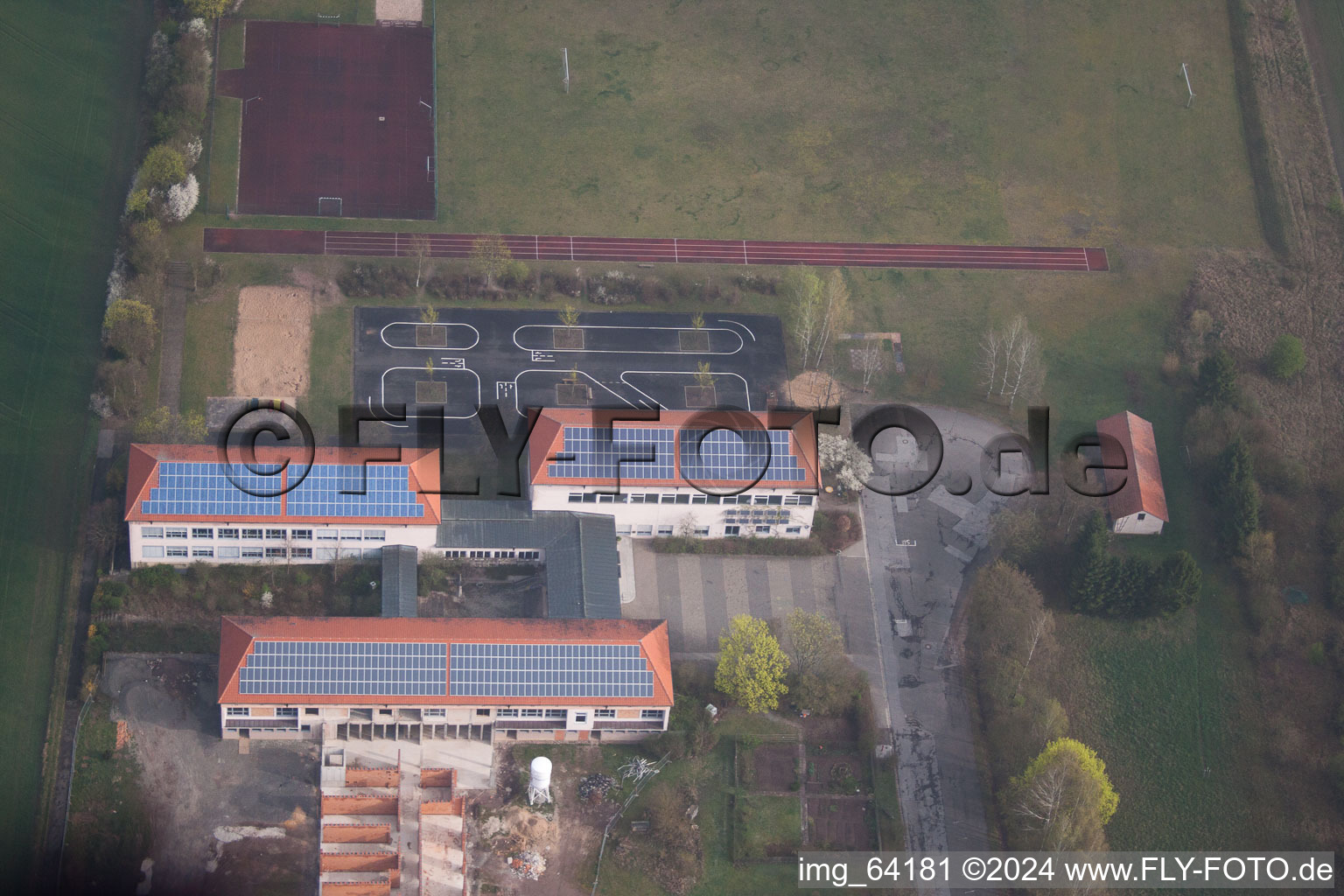 Bird's eye view of Sulzdorf an der Lederhecke in the state Bavaria, Germany