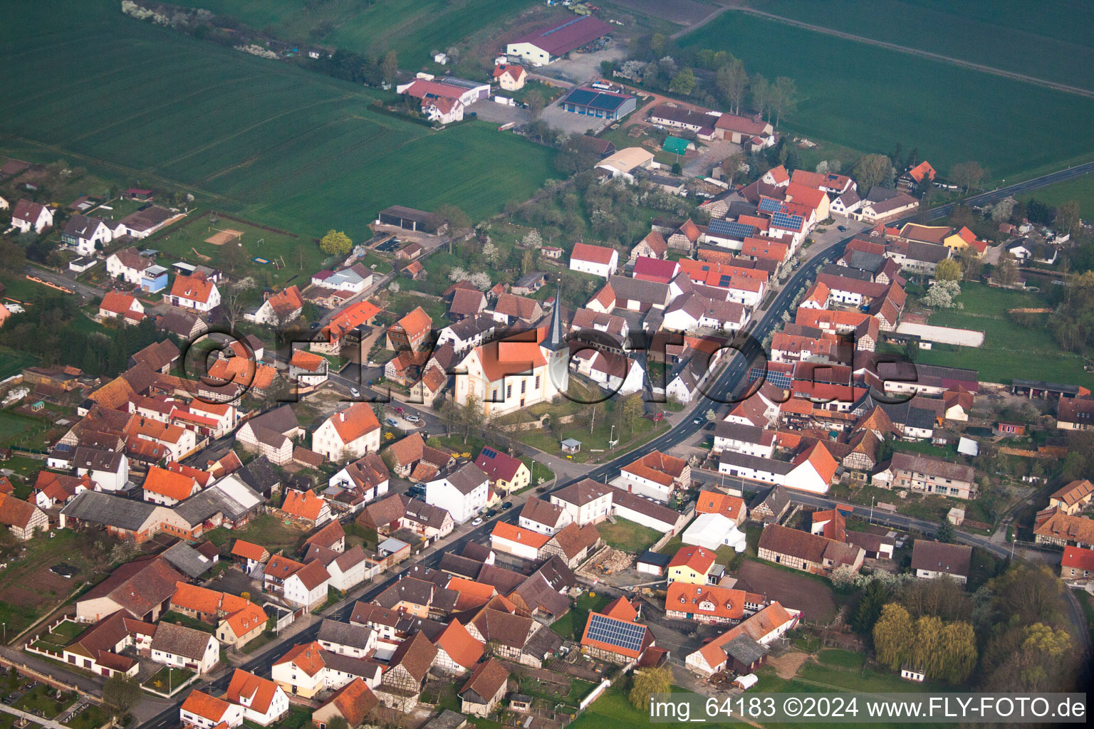 Sulzdorf an der Lederhecke in the state Bavaria, Germany viewn from the air