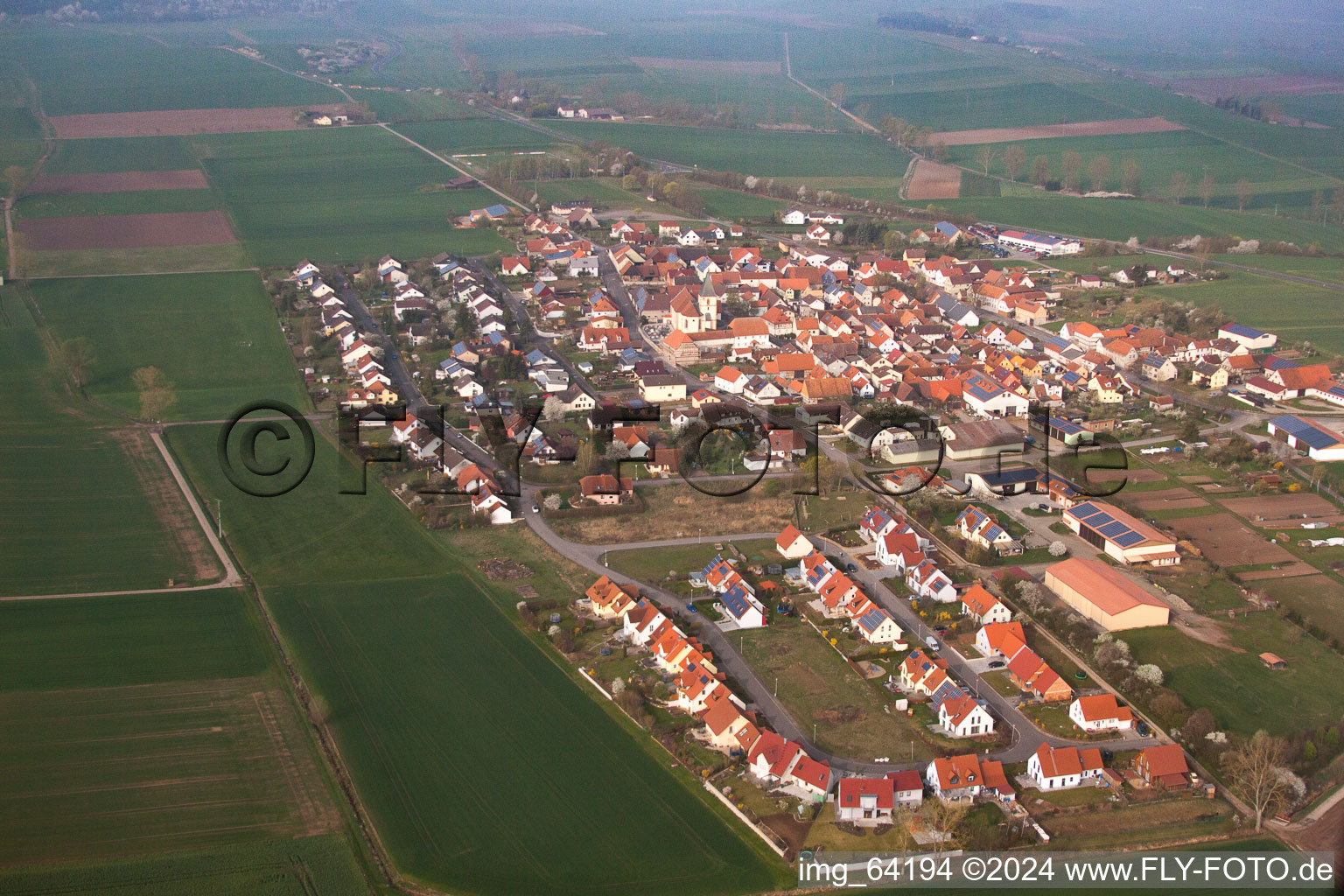 Sulzdorf an der Lederhecke in the state Bavaria, Germany from a drone