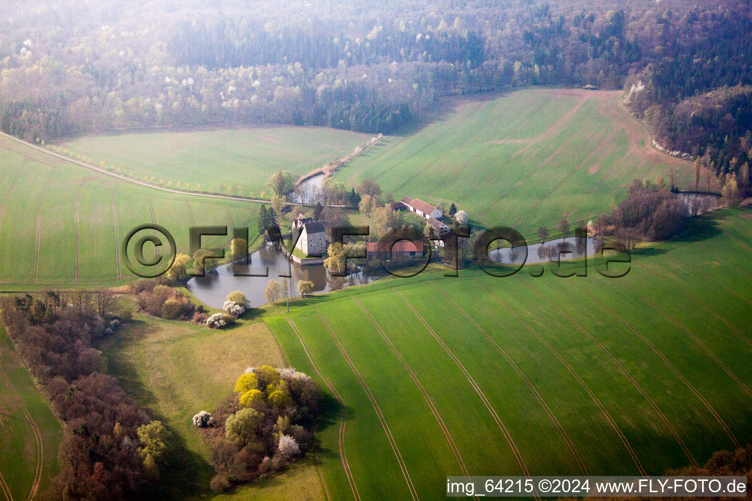 Building and castle park systems of water castle Brennhausen in the district Brennhausen in Sulzdorf an der Lederhecke in the state Bavaria, Germany