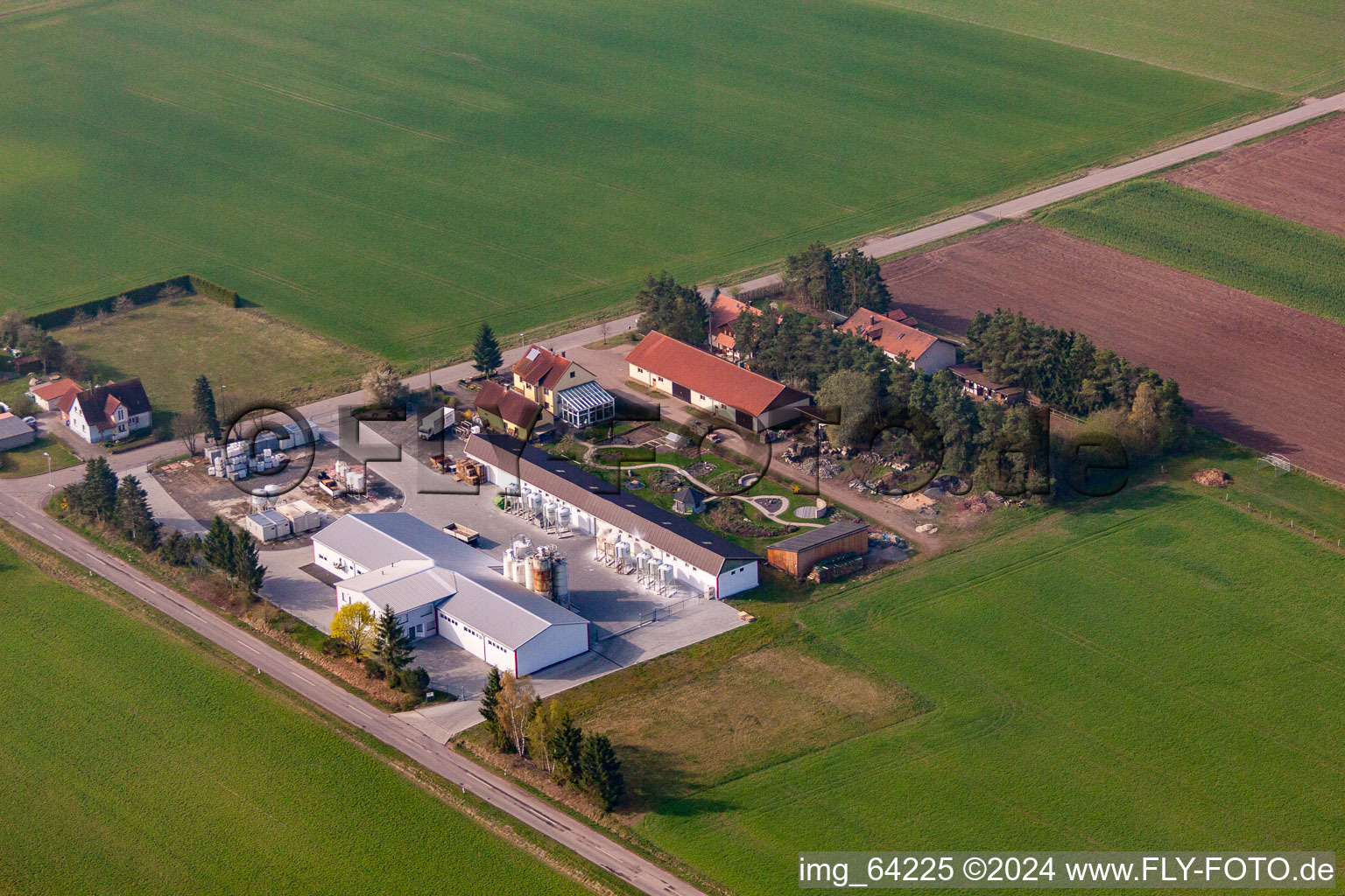 Aerial photograpy of Schwanhausen in the state Bavaria, Germany