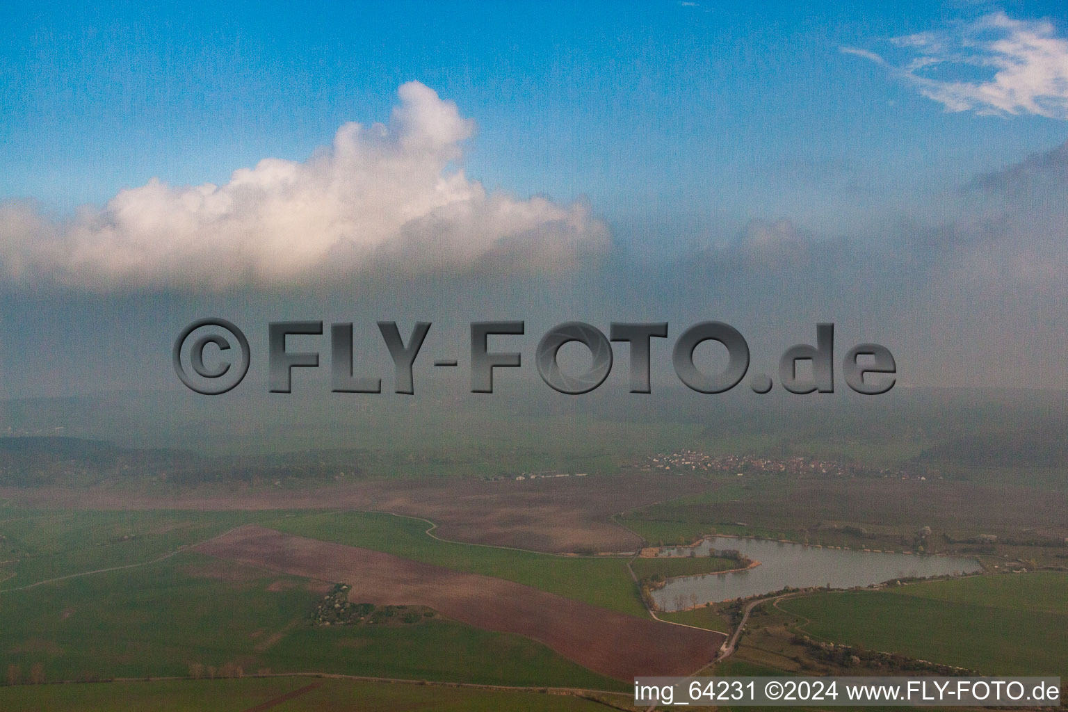 UL in the haze in Westhausen in the state Thuringia, Germany