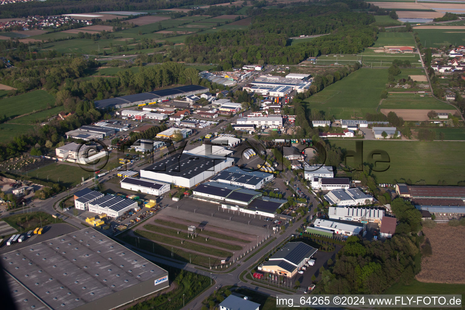 Drone recording of Horst Industrial Estate in the district Minderslachen in Kandel in the state Rhineland-Palatinate, Germany