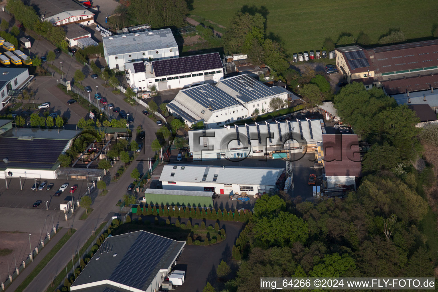 Drone image of Horst Industrial Estate in the district Minderslachen in Kandel in the state Rhineland-Palatinate, Germany