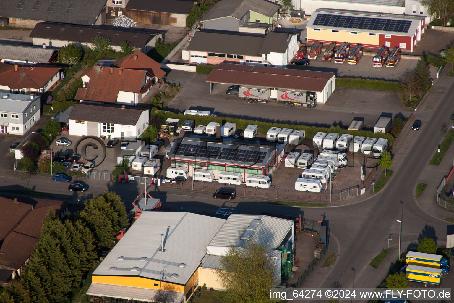 Aerial view of Horst Industrial Estate in the district Minderslachen in Kandel in the state Rhineland-Palatinate, Germany