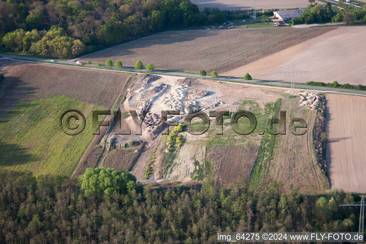 Aerial photograpy of Horst Industrial Estate in the district Minderslachen in Kandel in the state Rhineland-Palatinate, Germany