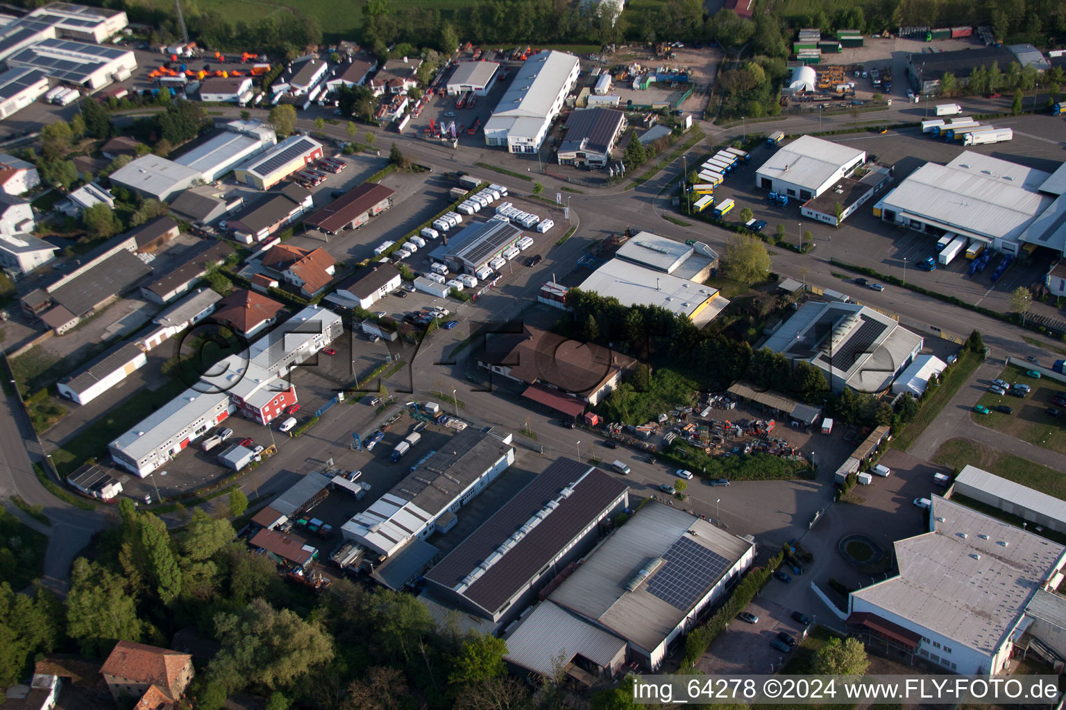 Horst Industrial Estate in the district Minderslachen in Kandel in the state Rhineland-Palatinate, Germany out of the air