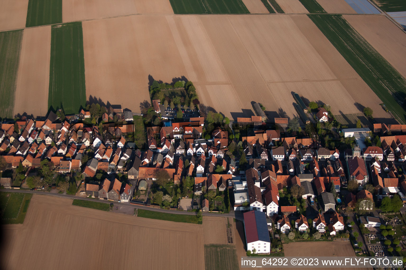 District Hayna in Herxheim bei Landau in the state Rhineland-Palatinate, Germany seen from a drone