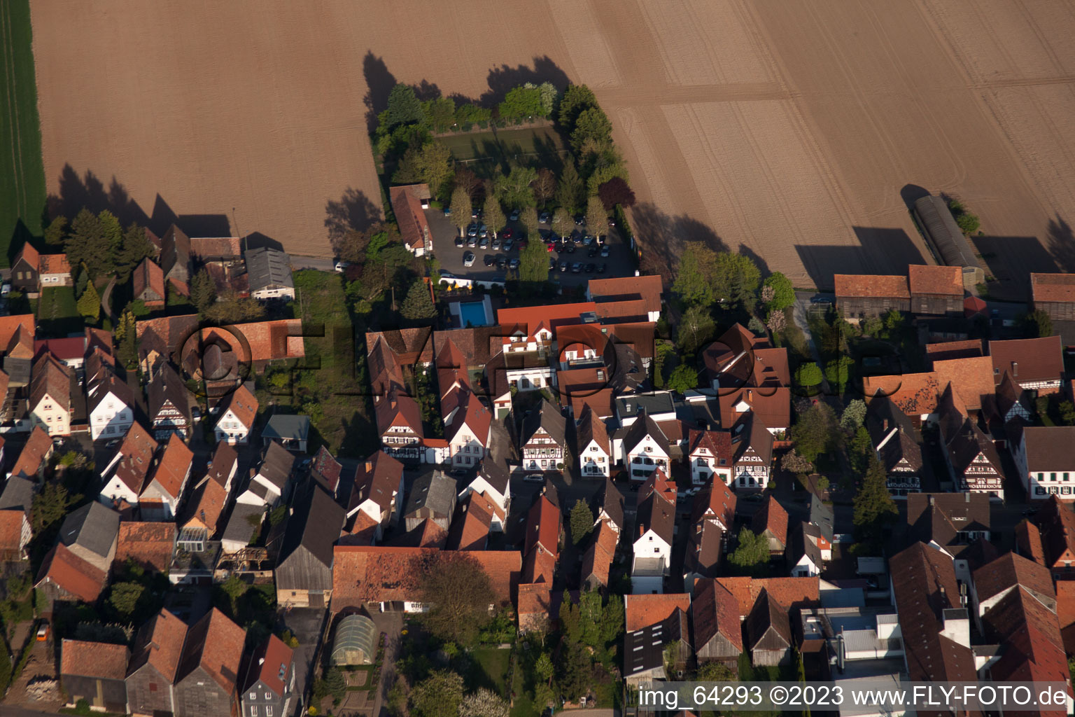 District Hayna in Herxheim bei Landau/Pfalz in the state Rhineland-Palatinate, Germany from the drone perspective