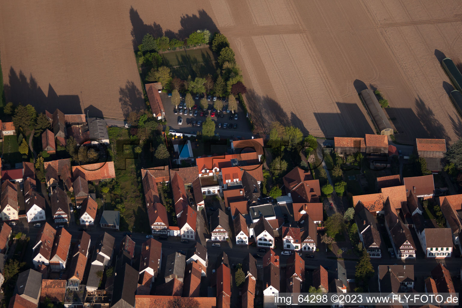 Aerial view of District Hayna in Herxheim bei Landau/Pfalz in the state Rhineland-Palatinate, Germany