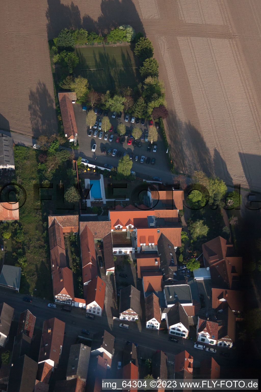 Aerial photograpy of District Hayna in Herxheim bei Landau/Pfalz in the state Rhineland-Palatinate, Germany