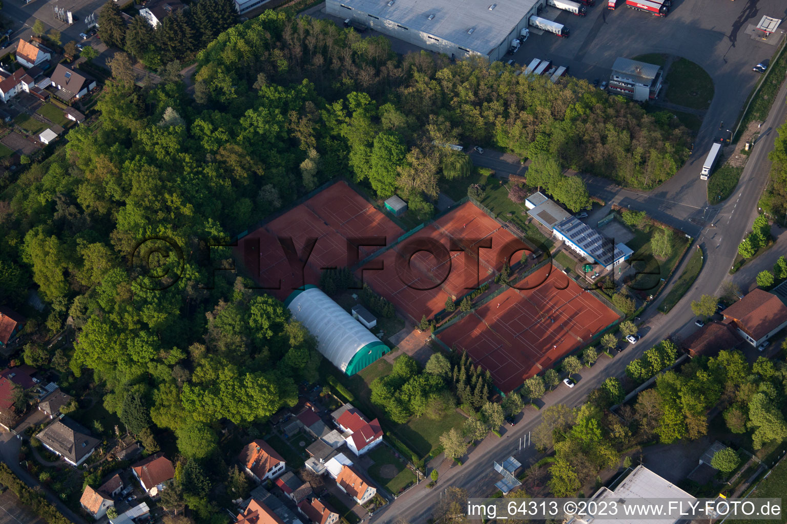 Aerial photograpy of District Herxheim in Herxheim bei Landau in the state Rhineland-Palatinate, Germany