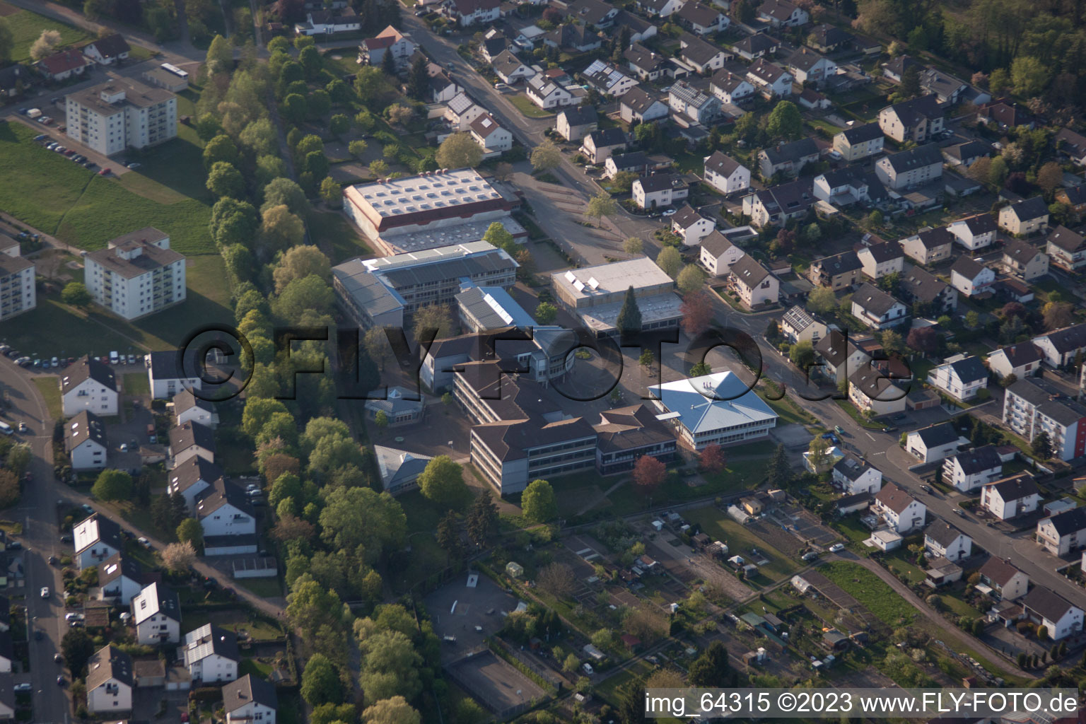 District Herxheim in Herxheim bei Landau in the state Rhineland-Palatinate, Germany from above