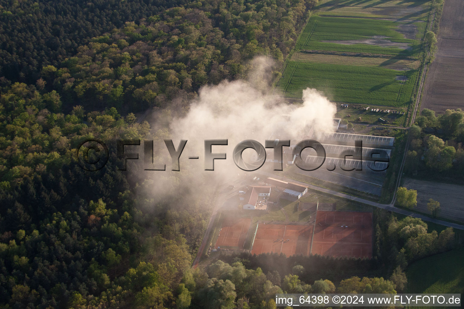 Steinfeld in the state Rhineland-Palatinate, Germany from the plane