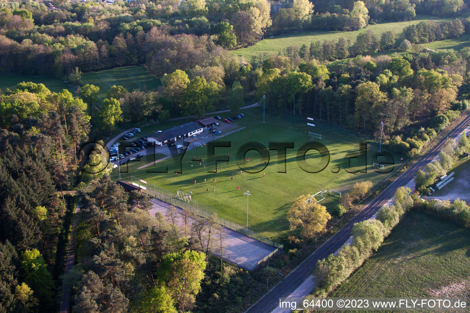Sports ground in Schweighofen in the state Rhineland-Palatinate, Germany