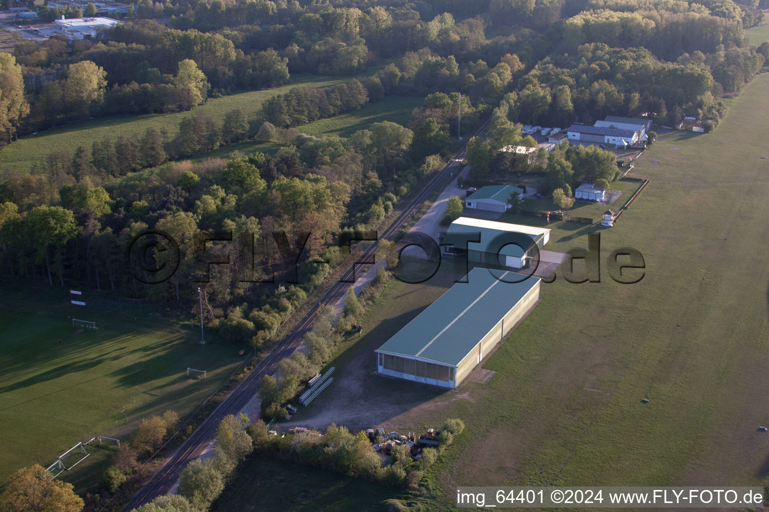 Airport hangar in Schweighofen in the state Rhineland-Palatinate, Germany