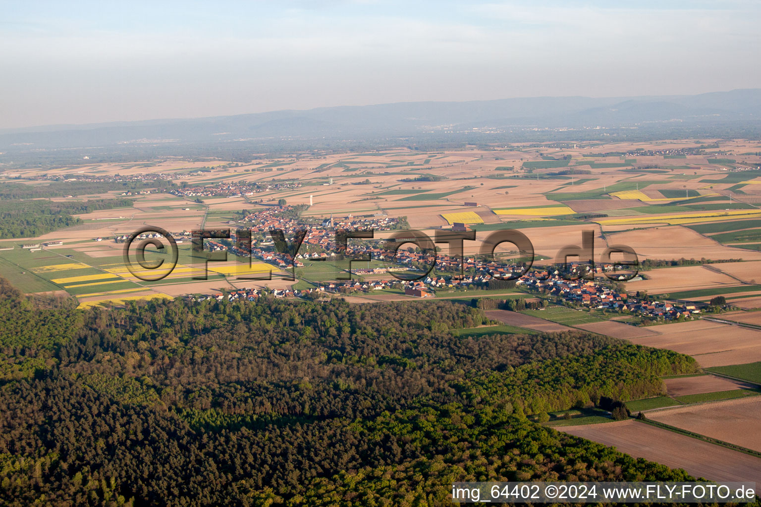 From the northwest in Schleithal in the state Bas-Rhin, France