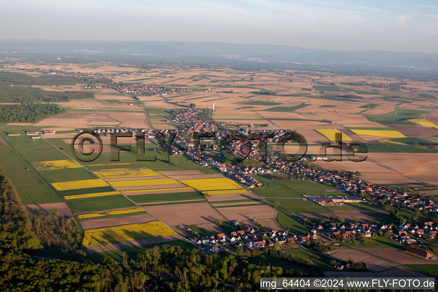 Schleithal in the state Bas-Rhin, France from the plane