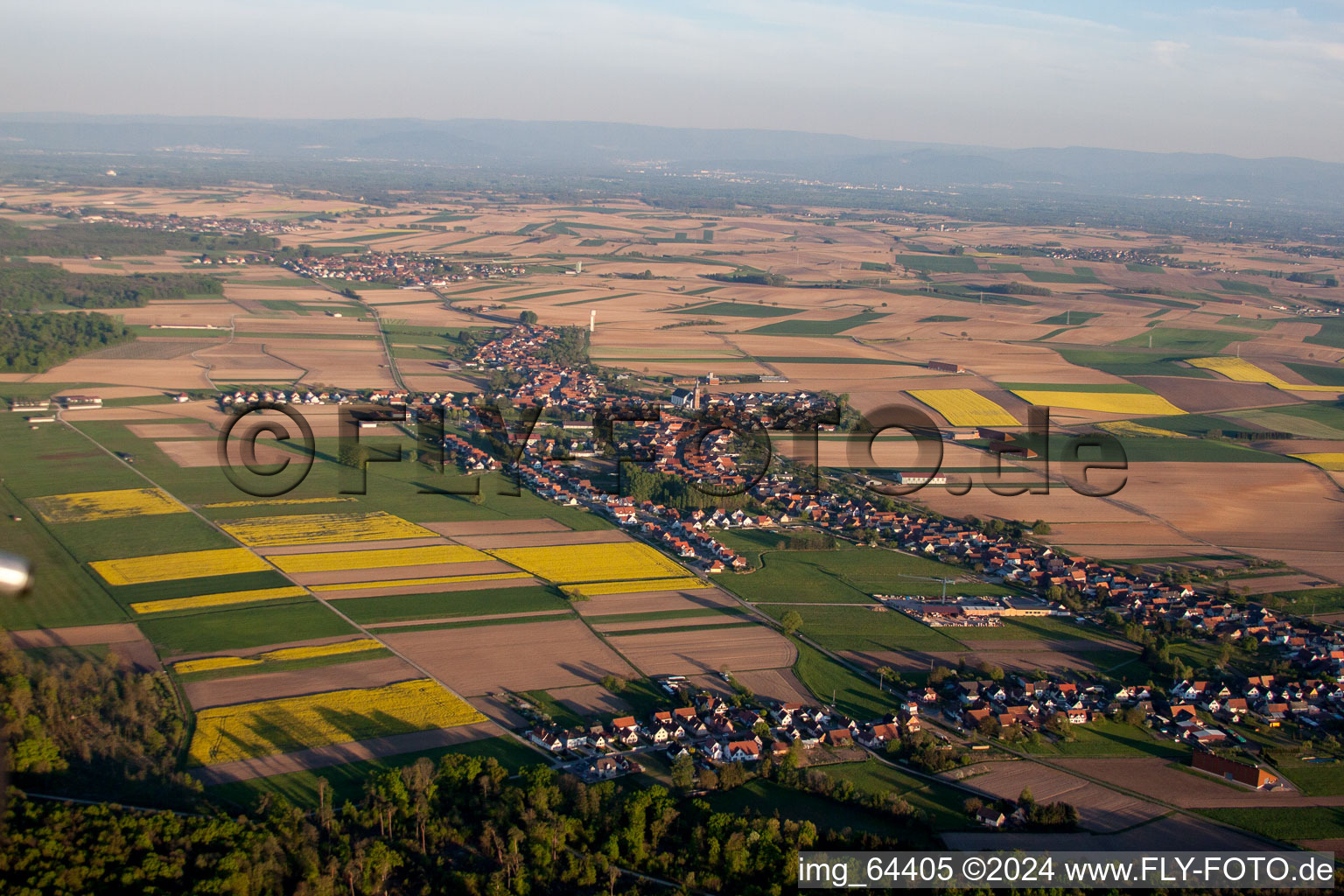 Bird's eye view of Schleithal in the state Bas-Rhin, France