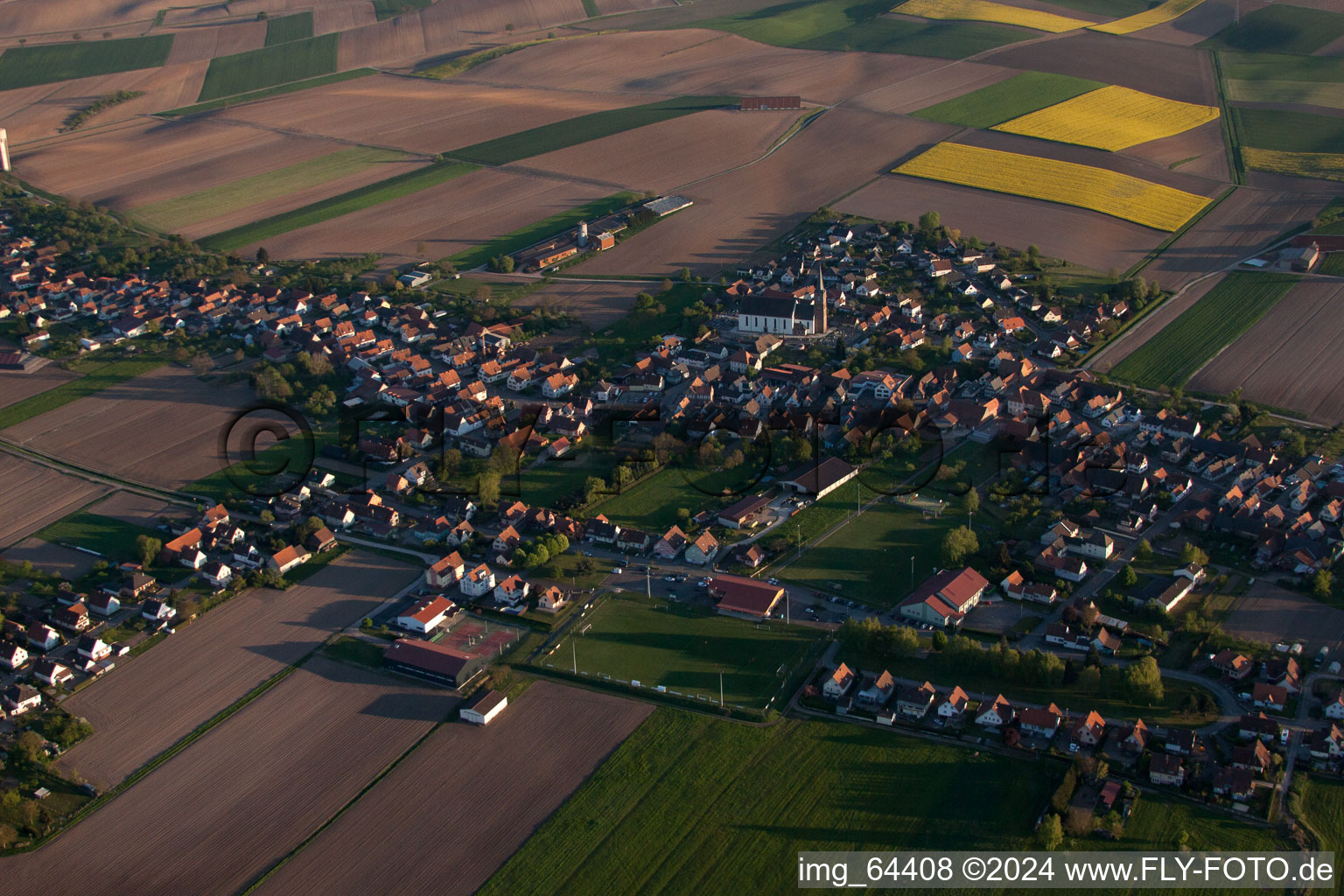 Drone recording of Schleithal in the state Bas-Rhin, France