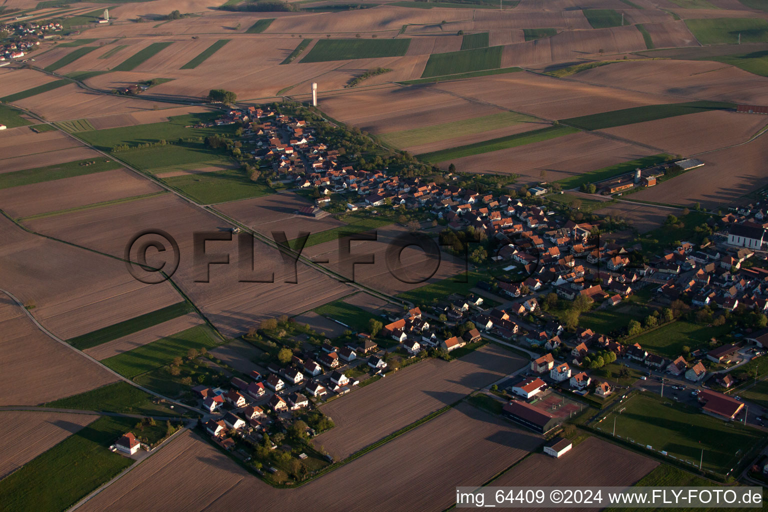 Drone image of Schleithal in the state Bas-Rhin, France