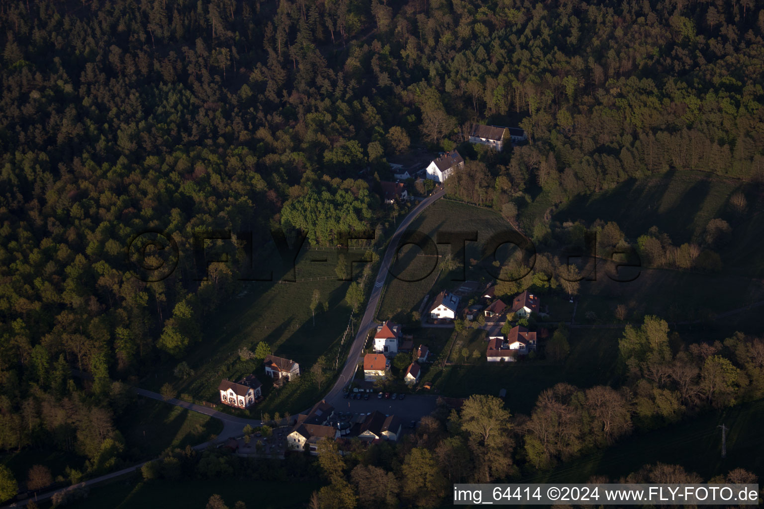 Schleithal in the state Bas-Rhin, France from the drone perspective