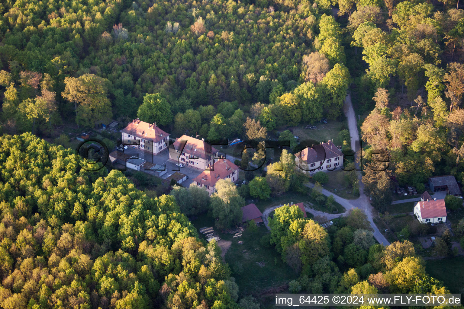 Scheibenhardt in the state Rhineland-Palatinate, Germany from the drone perspective