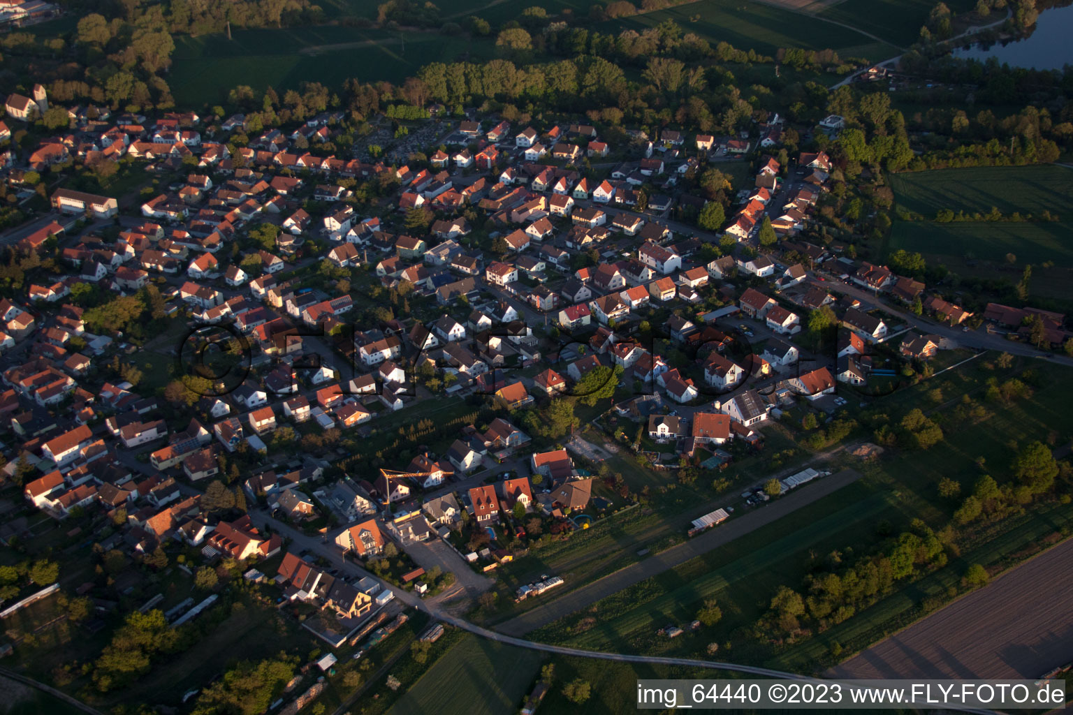 Aerial view of Berg in the state Rhineland-Palatinate, Germany