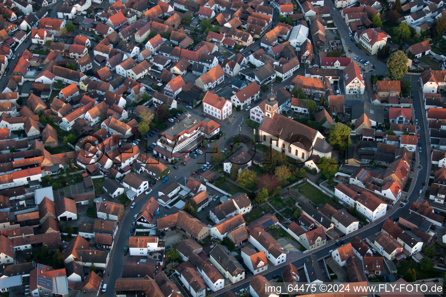 Drone image of Hagenbach in the state Rhineland-Palatinate, Germany