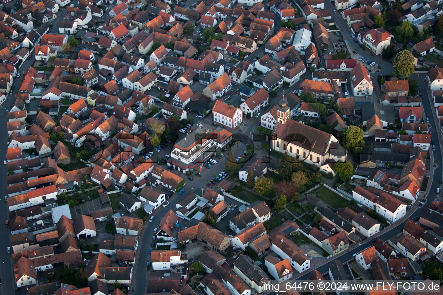 Hagenbach in the state Rhineland-Palatinate, Germany from the drone perspective