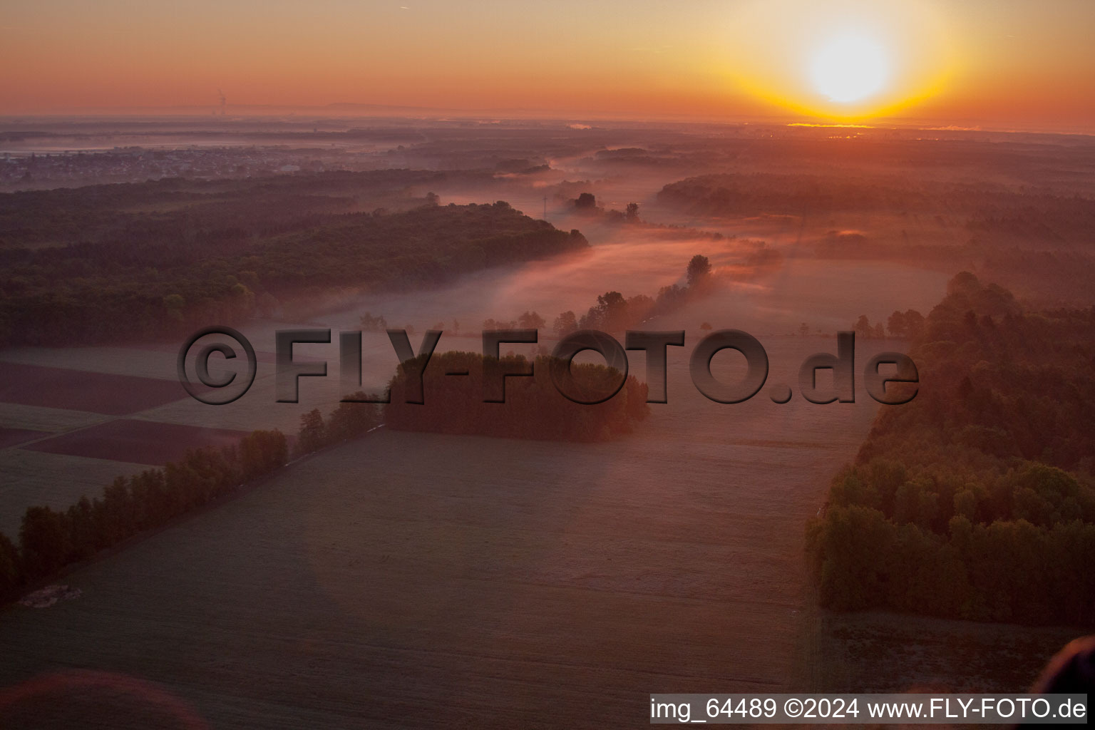 Otterbachtal in Minfeld in the state Rhineland-Palatinate, Germany seen from a drone