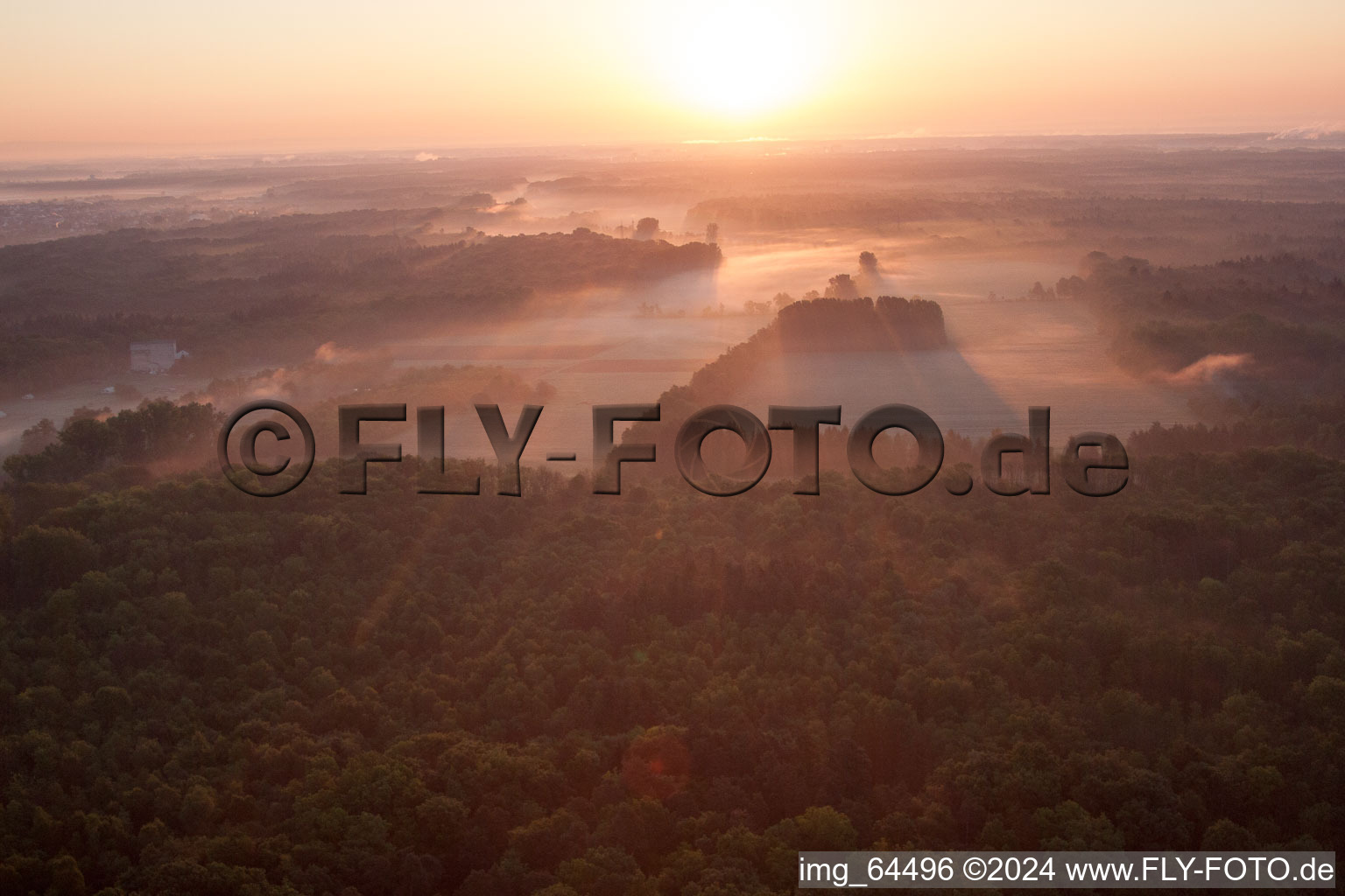 Otterbach Valley in Minfeld in the state Rhineland-Palatinate, Germany from above