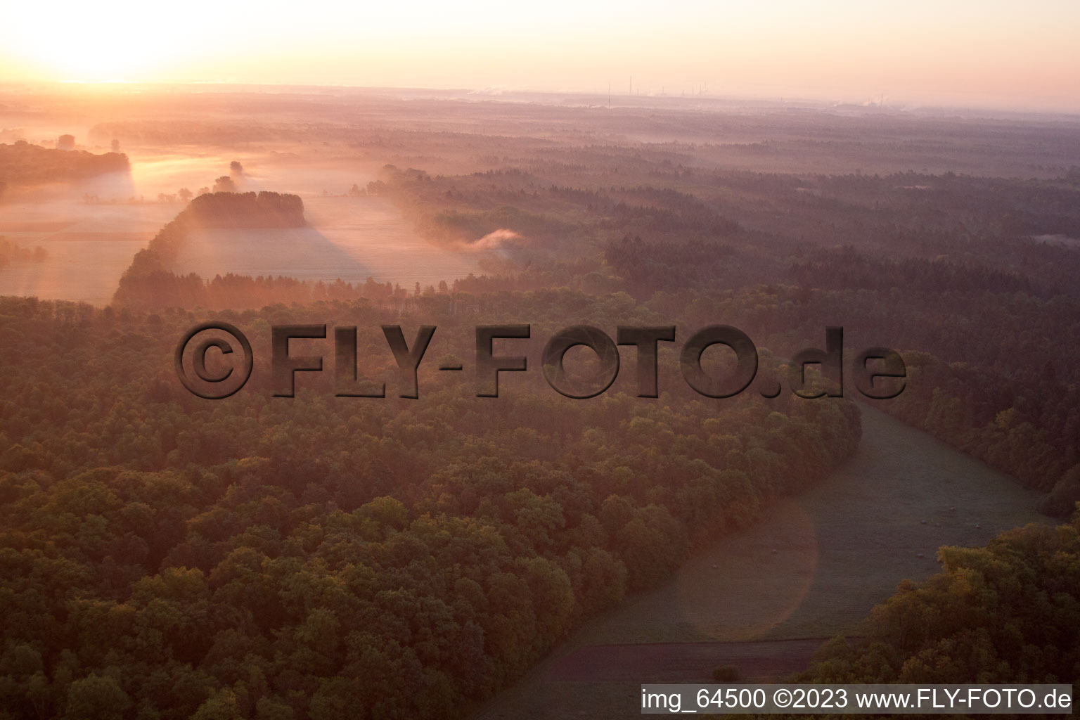 Otterbachtal in Minfeld in the state Rhineland-Palatinate, Germany out of the air
