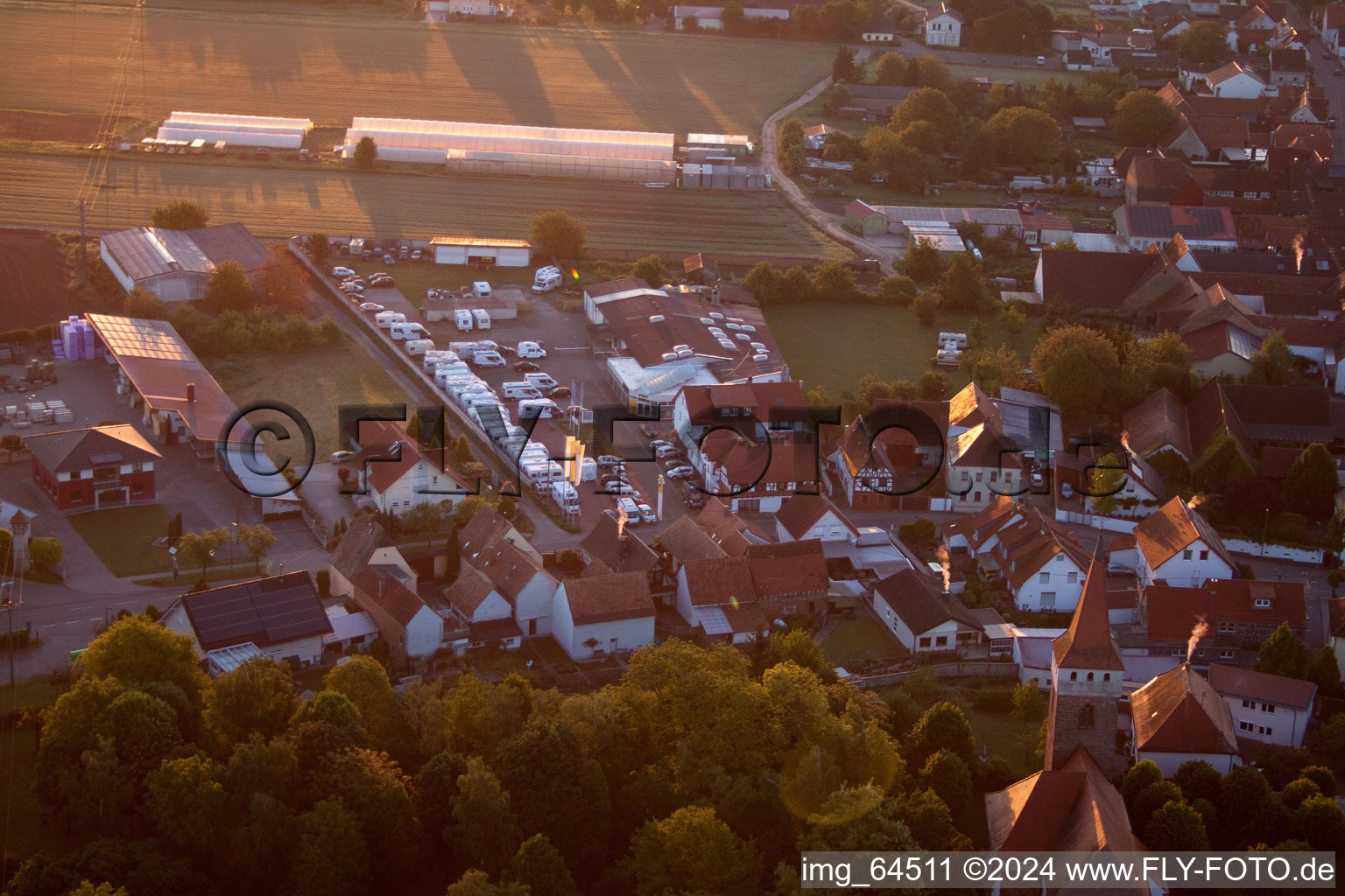 Oblique view of Frey car dealership in Minfeld in the state Rhineland-Palatinate, Germany