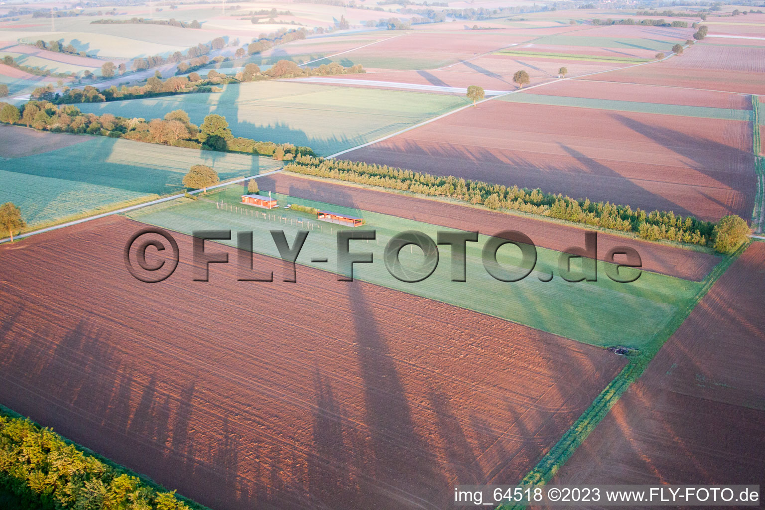 Model airfield in Freckenfeld in the state Rhineland-Palatinate, Germany from above