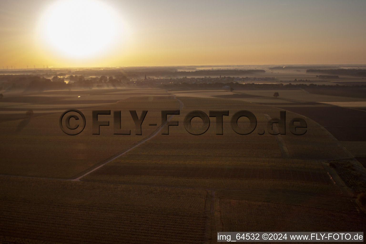 District Mühlhofen in Billigheim-Ingenheim in the state Rhineland-Palatinate, Germany out of the air