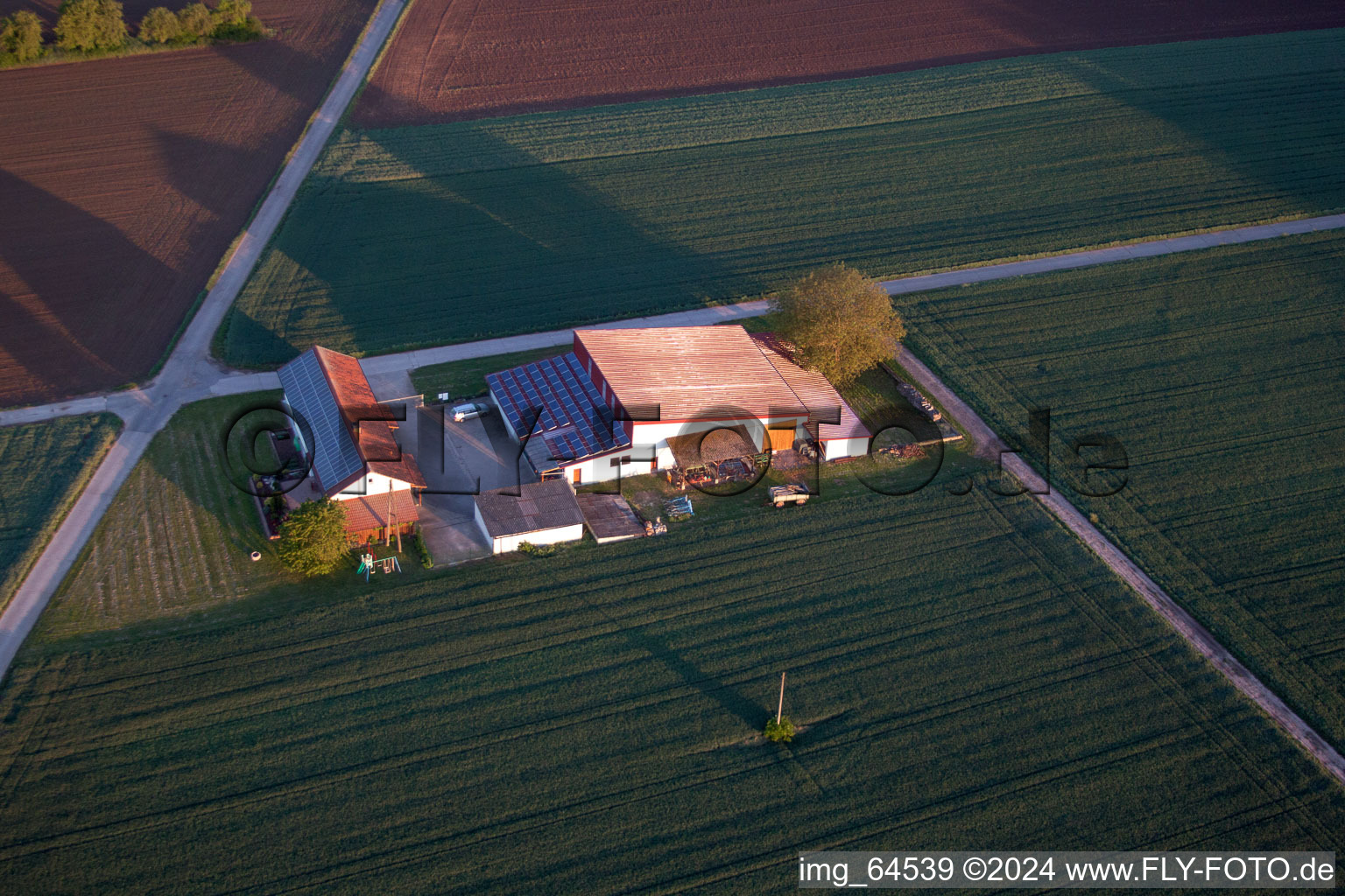 Billigheim-Ingenheim in the state Rhineland-Palatinate, Germany viewn from the air