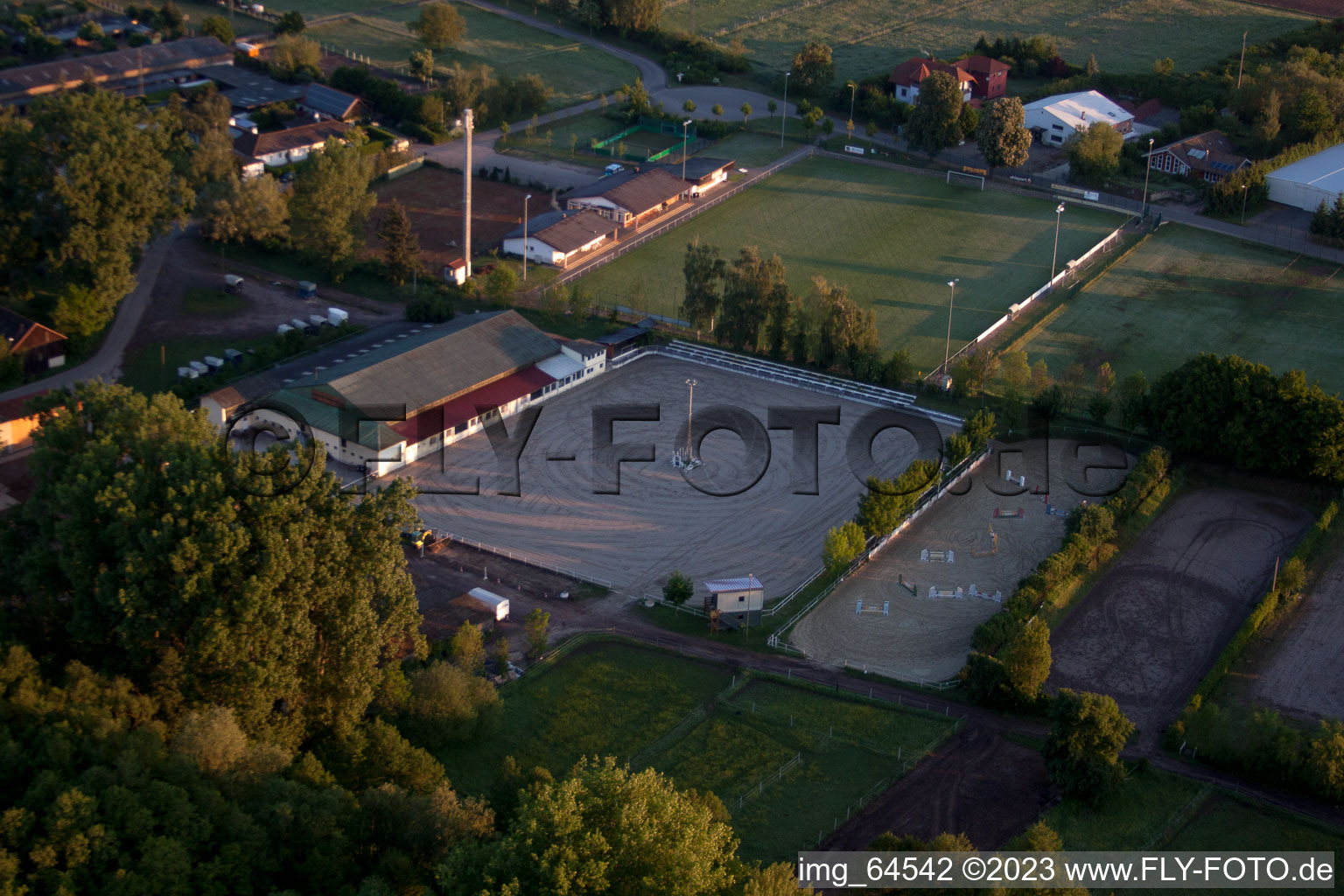 Billigheim-Ingenheim in the state Rhineland-Palatinate, Germany from the drone perspective